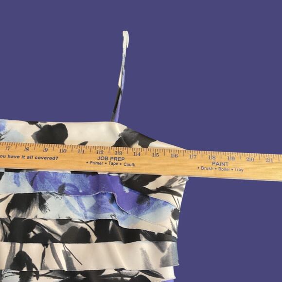 CONNECTED Dress SZ 6 Spaghetti Strap Layered Slimming Ruching Ruffles -Read - Picture 9 of 16